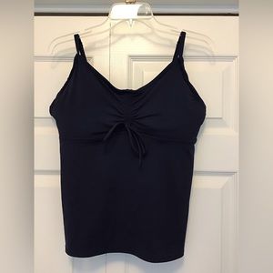EUC Lands End Navy blue underwire tankini top size 14
